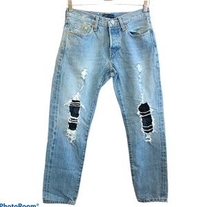 Levi’s 501 French Tulle Destroyed Denim Jean 25